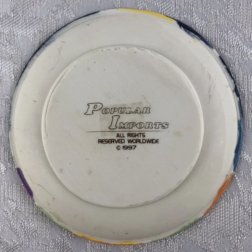 Vintage 1997 Halloween Witches Plate 5¼” 3D Ceramic Decor from Popular Imports
